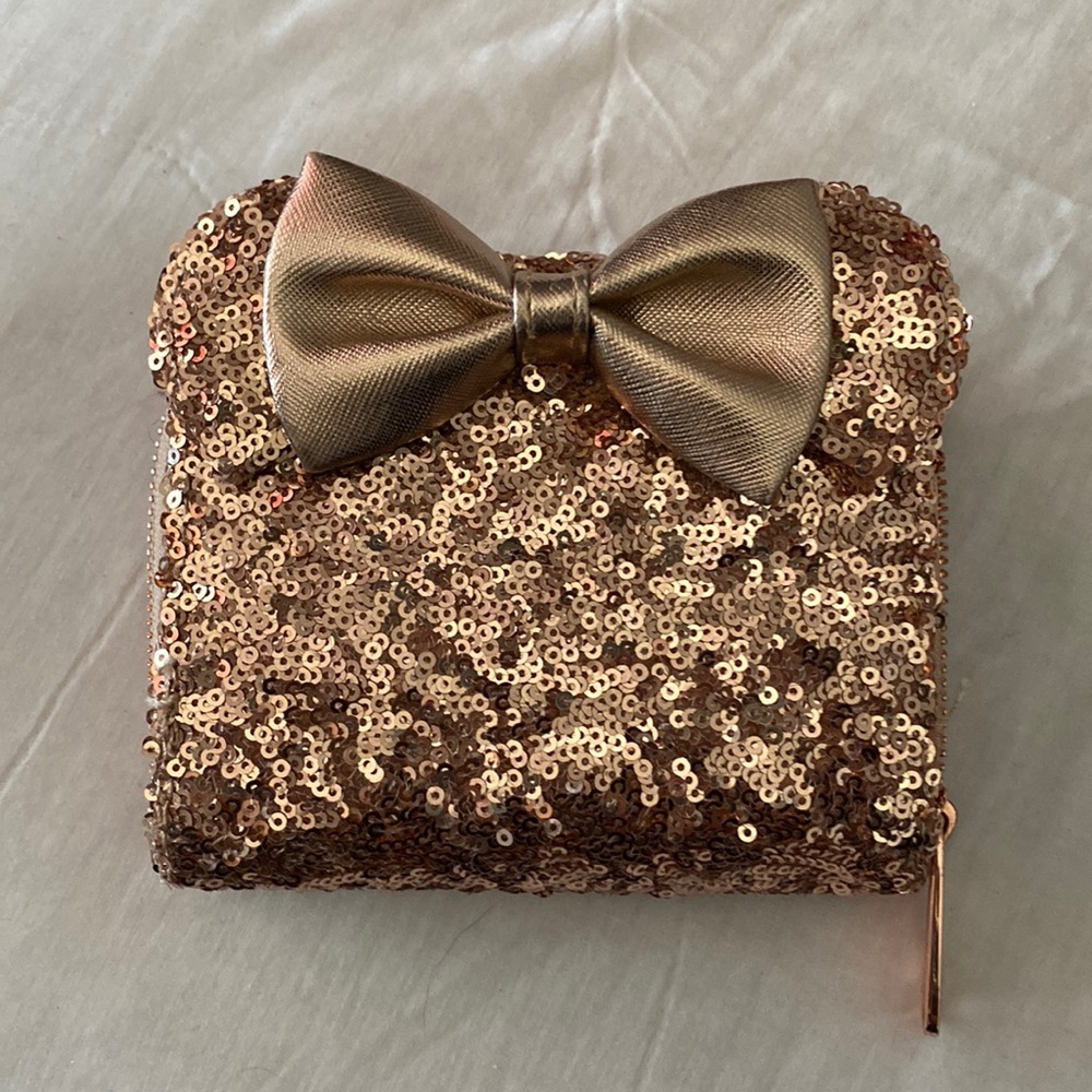 Disney parks Loungefly Rose gold Minnie wallet